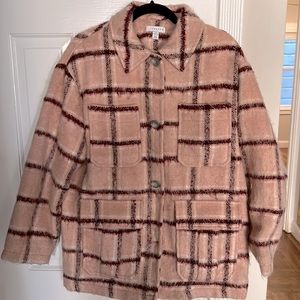 Topshop Pink Plaid Shacket
